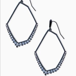 Kendra Scott Nell Navy Gunmetal Earrings in Indigo